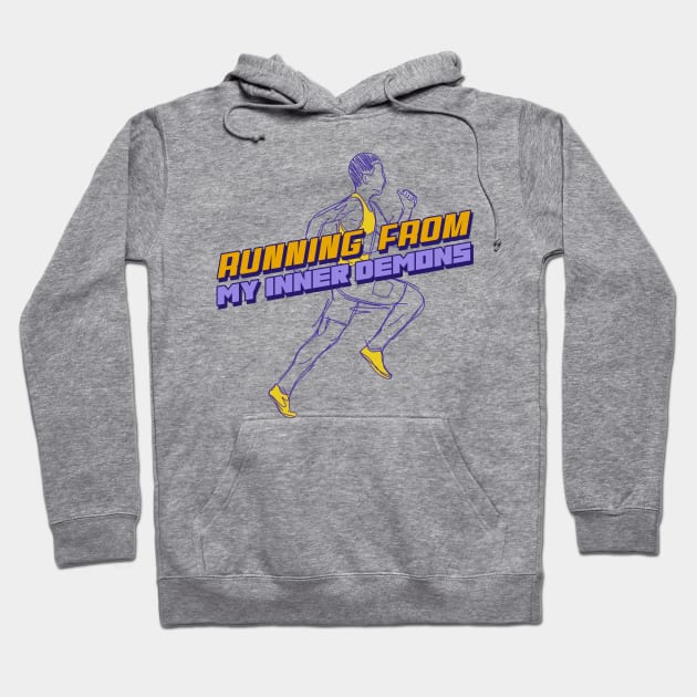 Running From My Inner Demons Funny Running Hoodie by ThreadSupreme